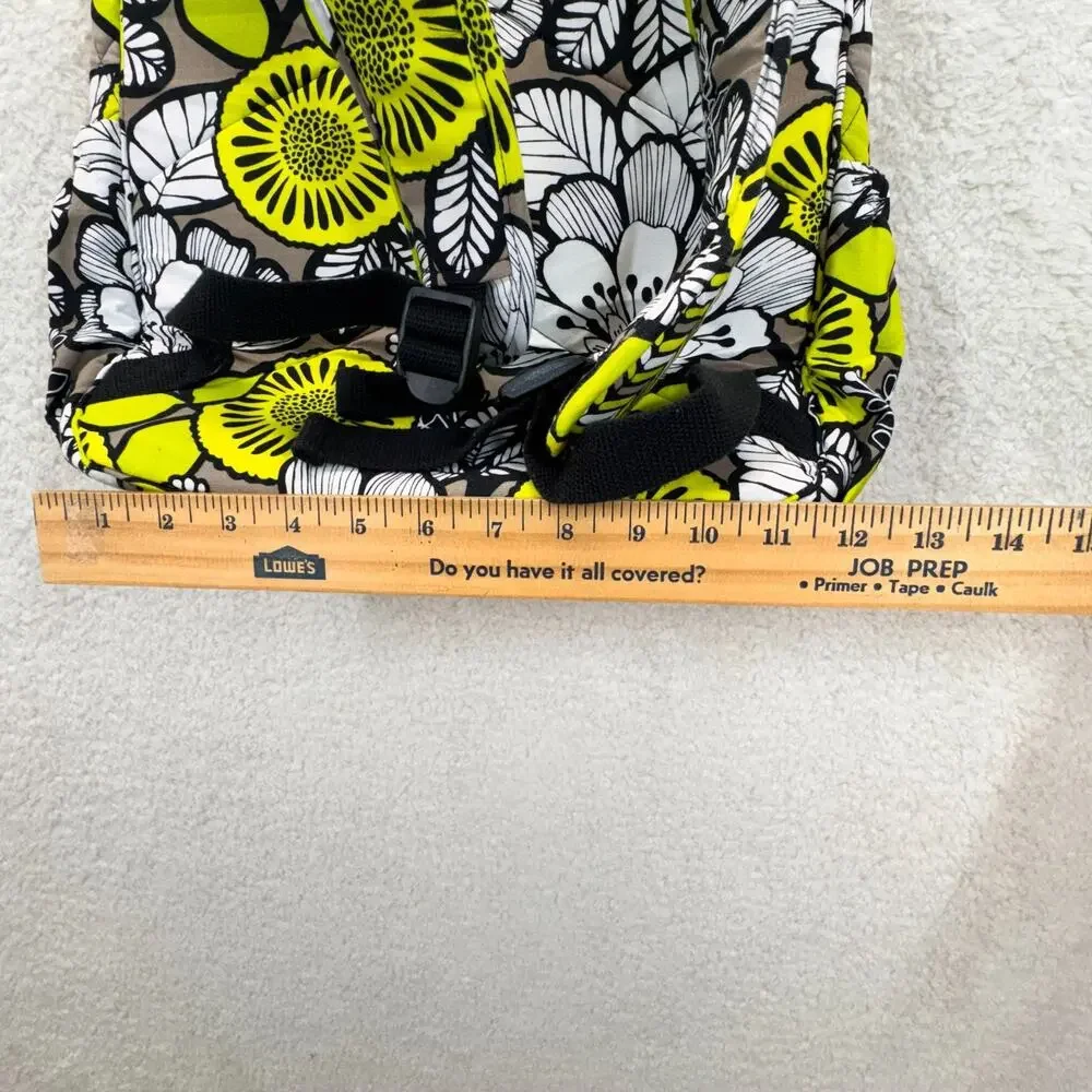 Vera Bradley Backpack Floral Design School Pockets Travel Yellow Neon Weekender - Picture 12 of 16